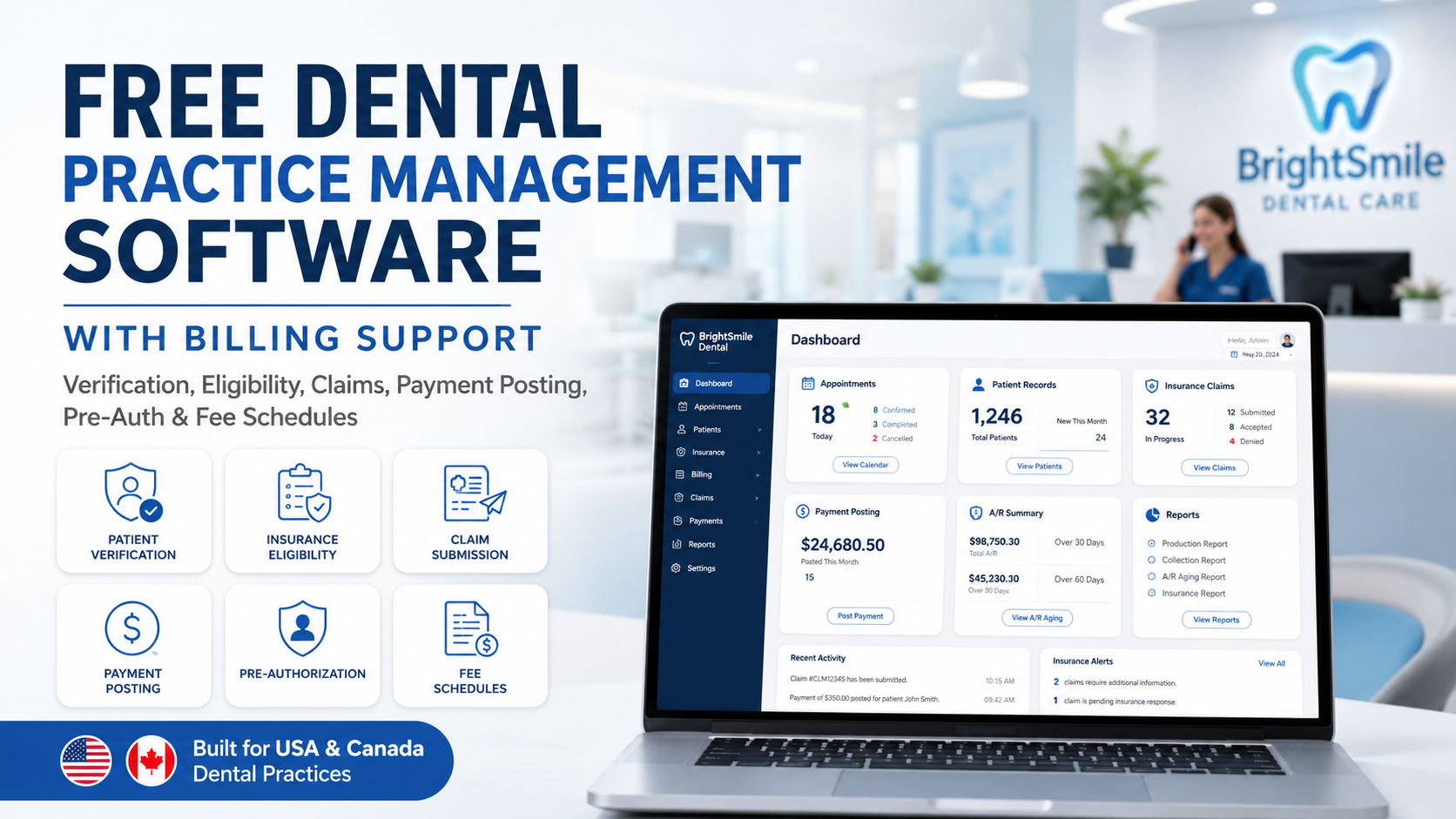 free dental practice management software with billing support